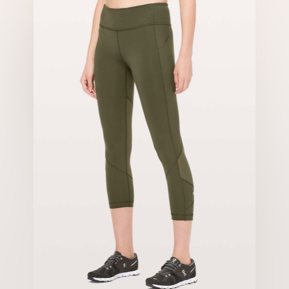 Lululemon Pace Rival Crop *Full-On Luxtreme 22" Dark Olive - Picture 3 of 9